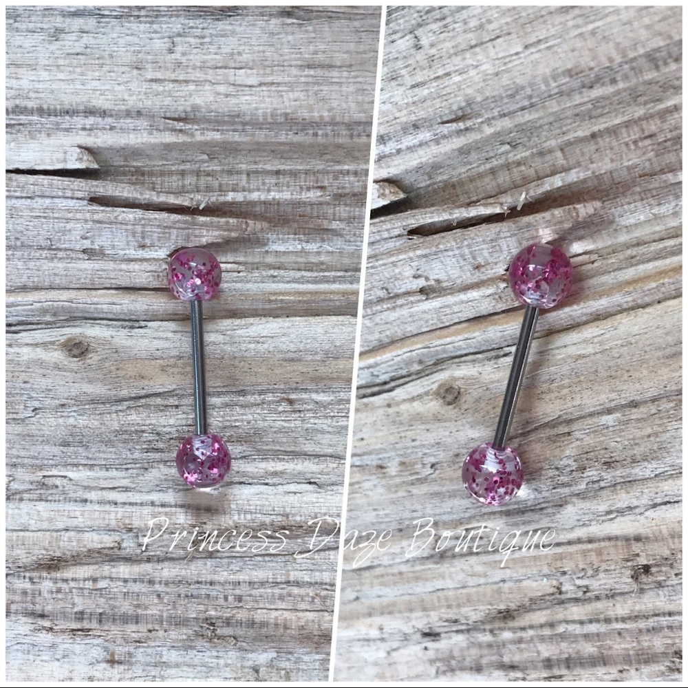 Purple‎ Glitter Sparkle Tongue Ring